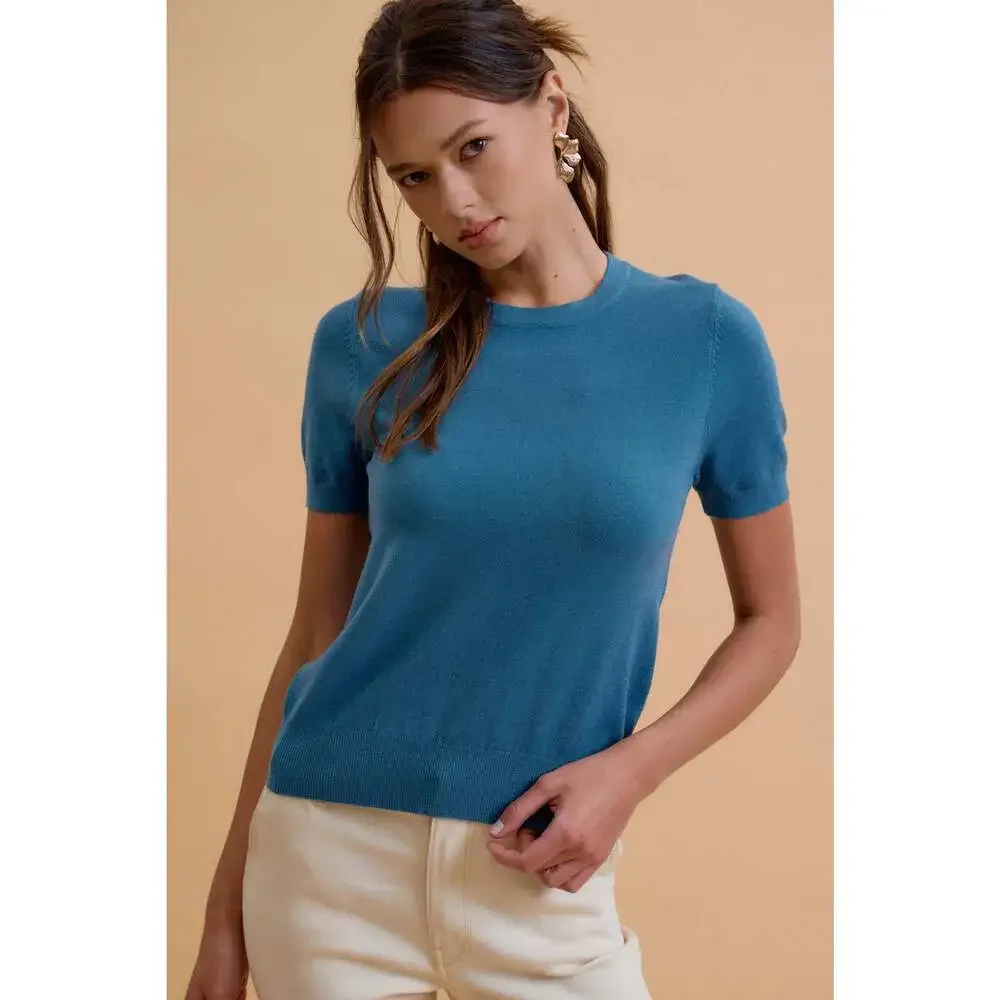 Essential Short Sleeve Sweater Top